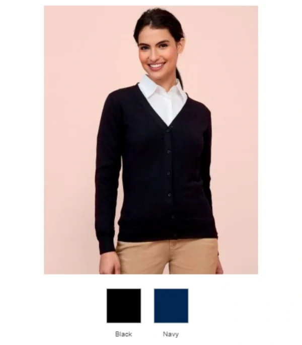 Sol's 90012 Ladies Golden Cotton Acrylic V Neck Cardigan